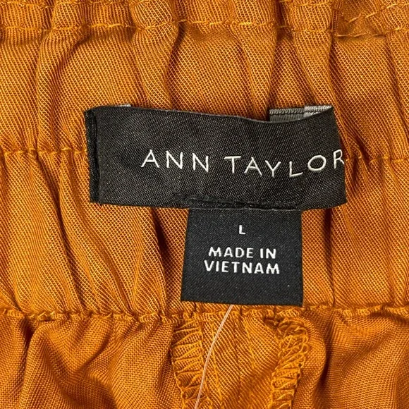 Ann Taylor Skirt Womens L Large Orange A Line Elastic Waist Casual Work - Picture 4 of 6